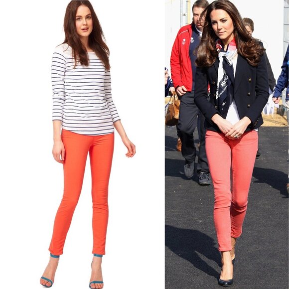 J. Brand Skinny Leg Jean Size 24 Tangerine Coral Orange Mid-rise 811k120 - Picture 1 of 10